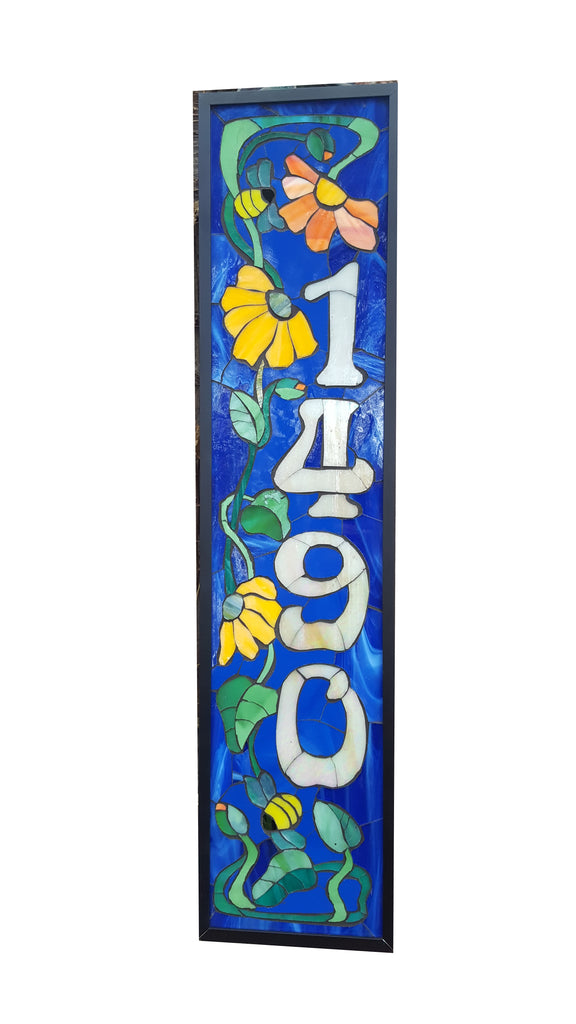 Custom House Number Plaque with Decorative Elements