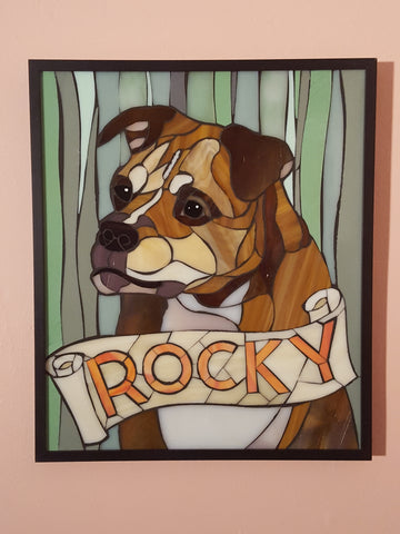 Custom Pet Portrait in Stained Glass Mosaic