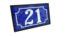 Custom 2 Digit House Number Plaque Stained Glass Mosaic