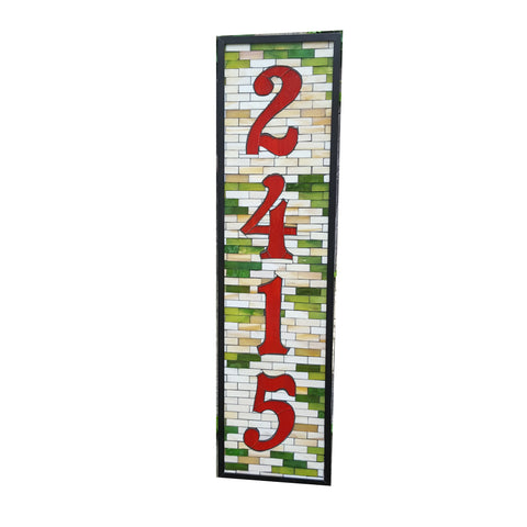 House Number Plaque Stained Glass Mosaic