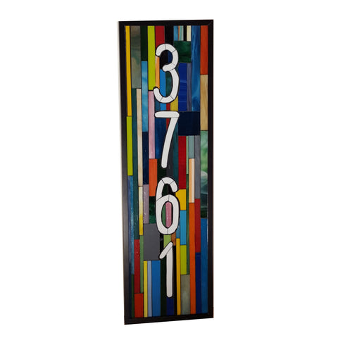 Custom House Number Stained Glass Mosaic Plaque