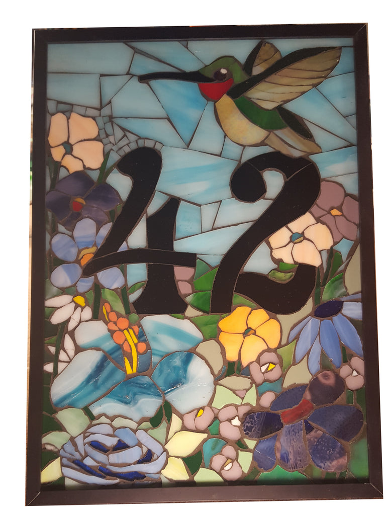 Custom House Number Plaque with Flowers