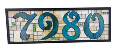 Custom House Number Plaque Stained Glass Mosaic