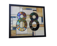 Custom House Number Stained Glass Mosaic Plaque