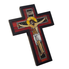 Stylized Crucifix Stained Glass Mosaic