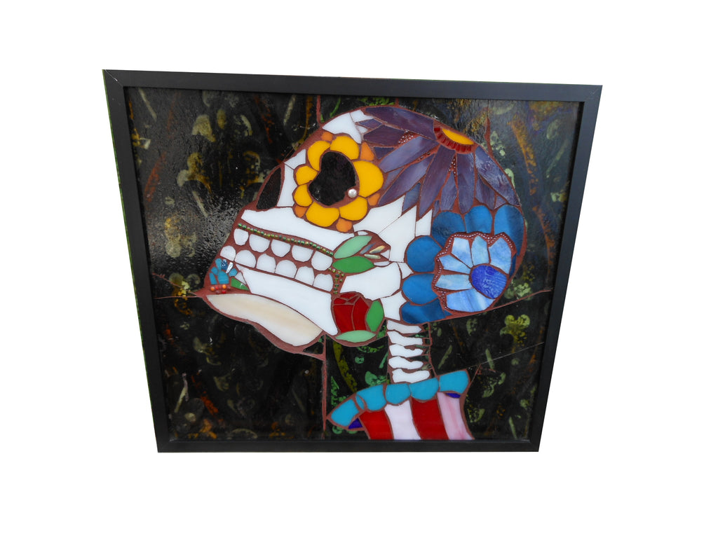 Custom Dia de Los Muertos Stained Glass Mosaic